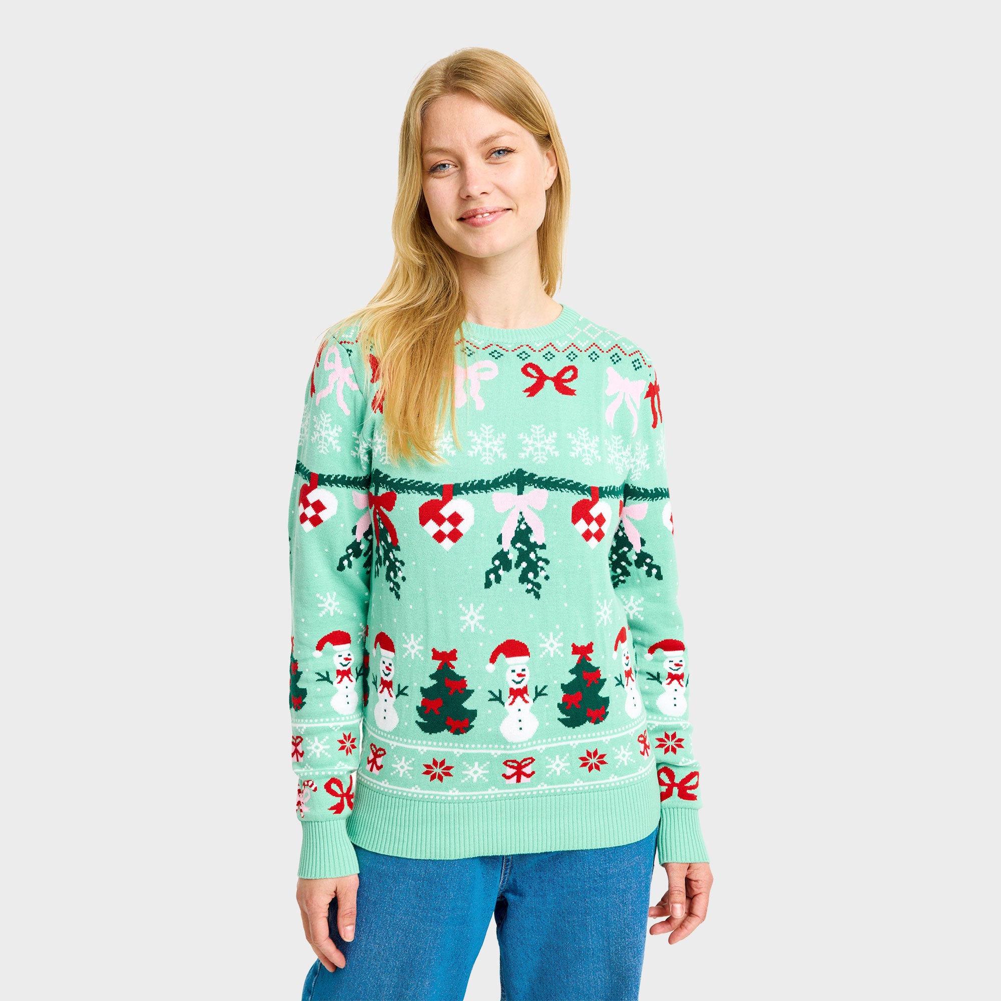 Den sløjfede julesweater - Dame.